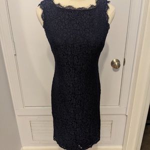 Adrianna Papell Boatneck Lace Sheath Dress - 2